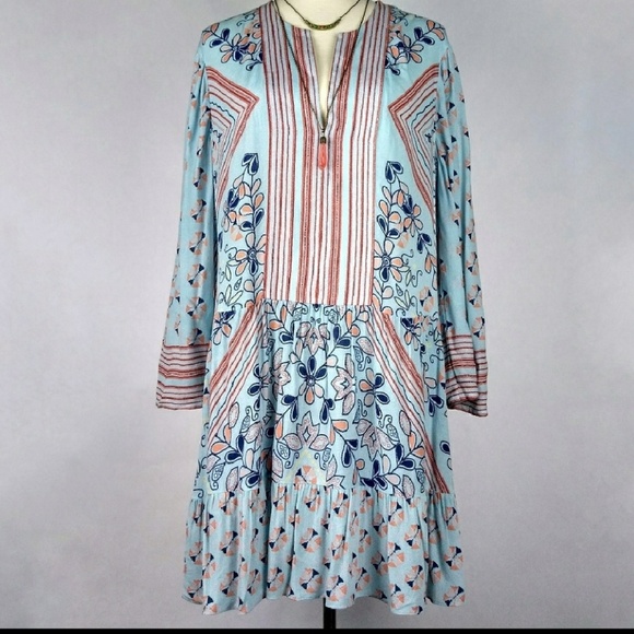 BCBGMaxazris Long Sleeve Boho Gypsy Tunic Dress - Picture 6 of 6